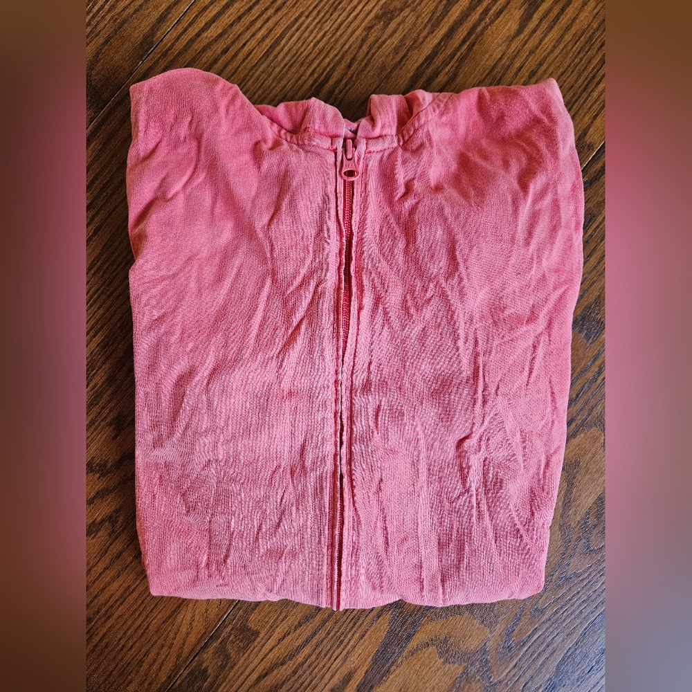 Lands' End  Swim Beach Hooded Full Zip Cover Up Robe Roll-tab Cotton